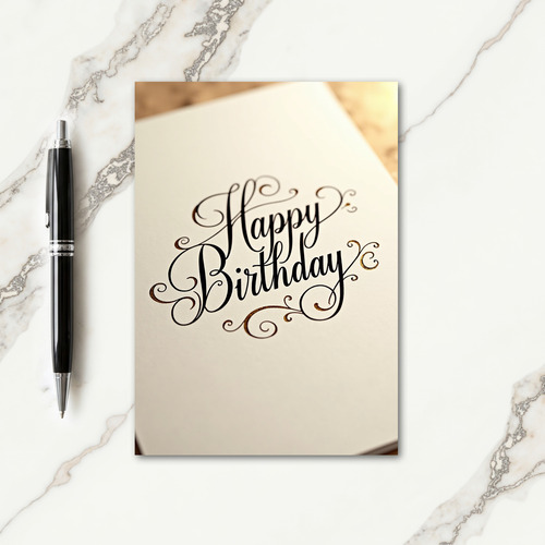 Elegant Ivory Birthday Card