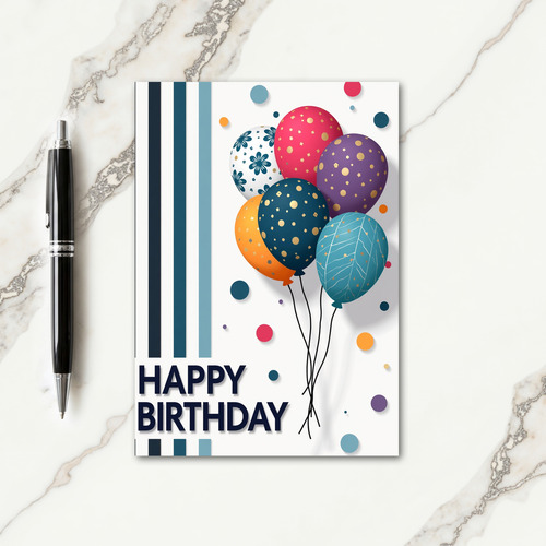 Elegant Jewel Spheres Birthday Card