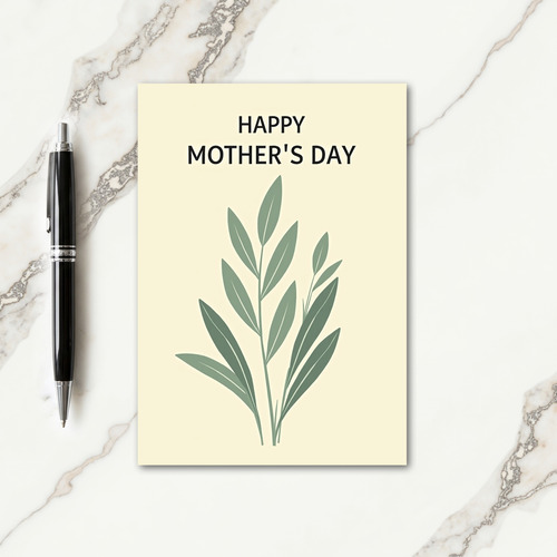 Elegant Leaf Mothers Day Card