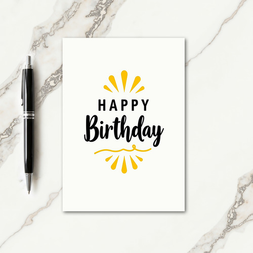 Elegant Lettering Birthday Card