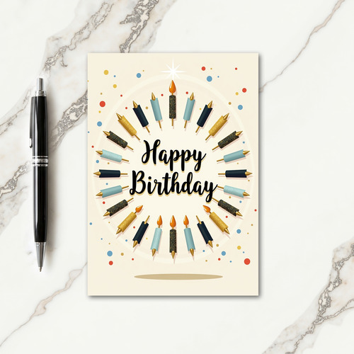 Elegant Luminary Birthday Card