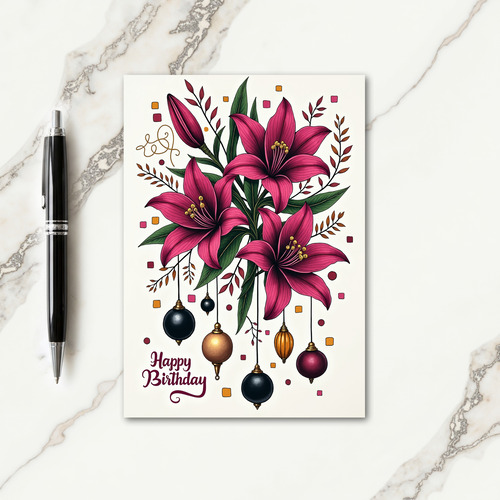 Elegant Magenta Bloom Card