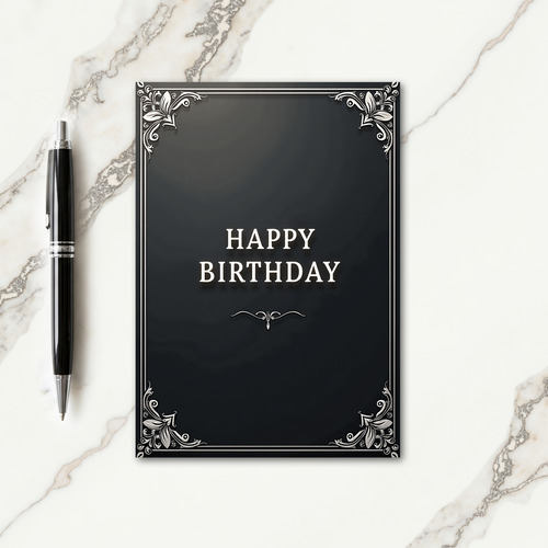 Elegant Metallic Framed Birthday Card
