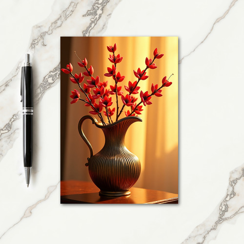 Elegant Metallic Pitcher Mothers Card
