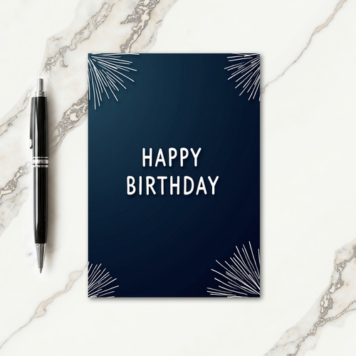 Elegant Midnight Birthday Card