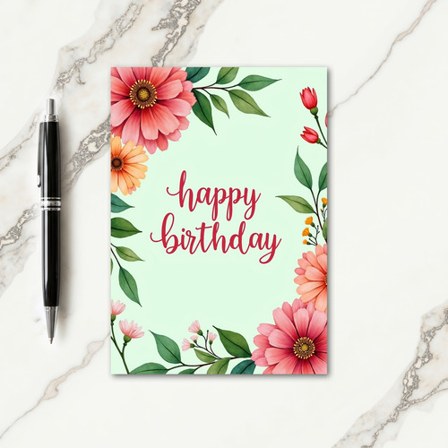 Elegant Mint Birthday Card