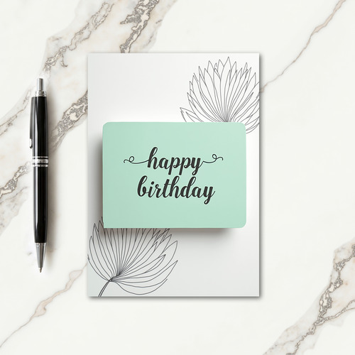 Elegant Mint Green Birthday Card
