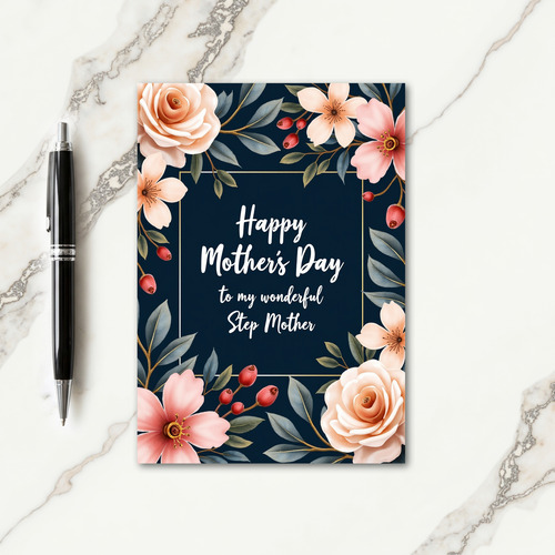 Elegant Moms Day Flowers Card