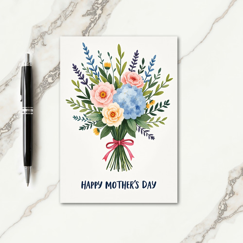 Elegant Mothers Day Floral Bow Card