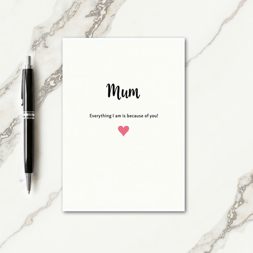 Elegant Mothers Day Heart Card