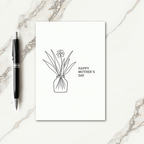 Elegant Mothers Day Line Art Card