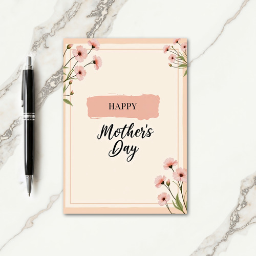 Elegant Mothers Day Peach Card