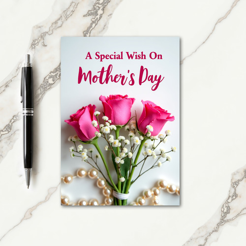 Elegant Mothers Day Pearls Card