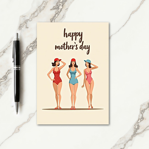 Elegant Mothers Day Swimsuit Card