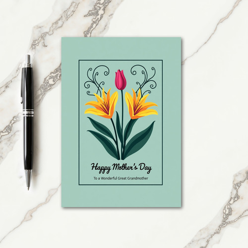 Elegant Mothers Day Swirls Card