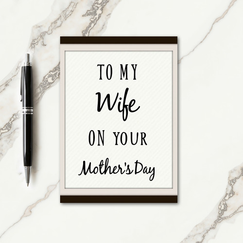 Elegant Mothers Day Wife Card