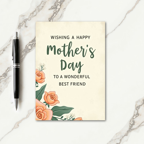 Elegant Mothers Day Wish Friend Card