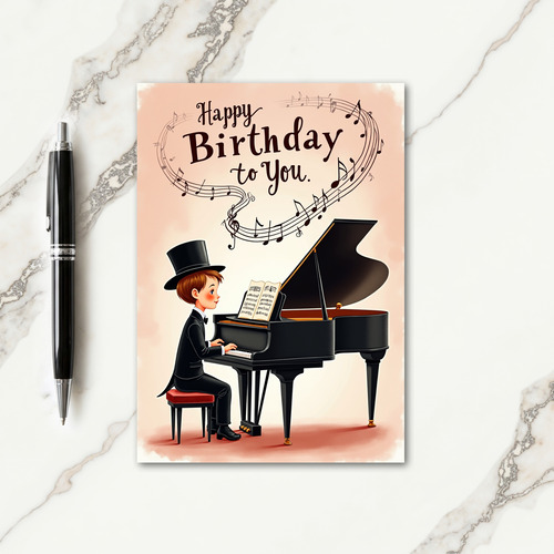 Elegant Music Birthday Card