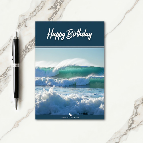 Elegant Ocean Birthday Card