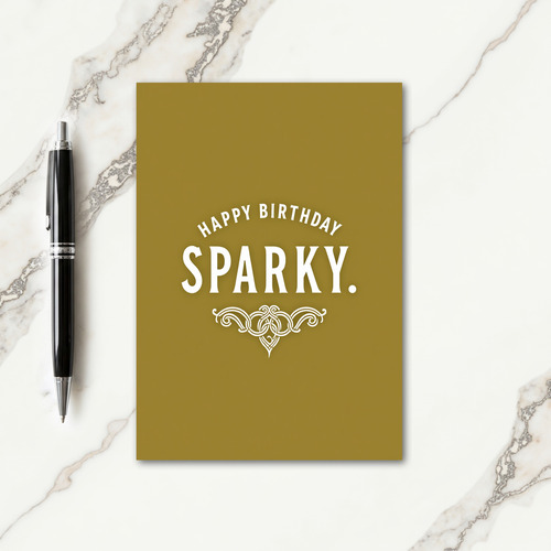 Elegant Olive Gold Birthday Card