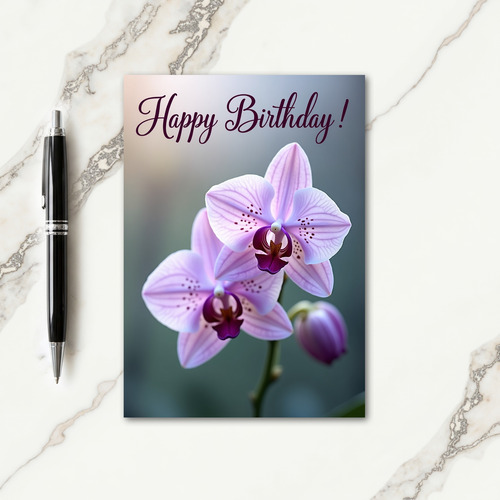 Elegant Orchid Birthday Card