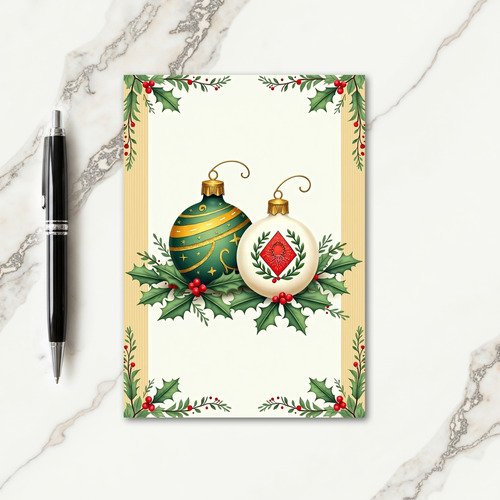 Elegant Ornaments Christmas Card thumbnail