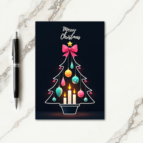 Elegant Outline Christmas Card