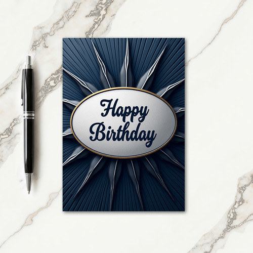 Elegant Oval Birthday Card