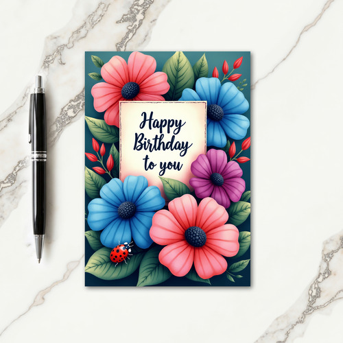 Elegant Painted Birthday Card