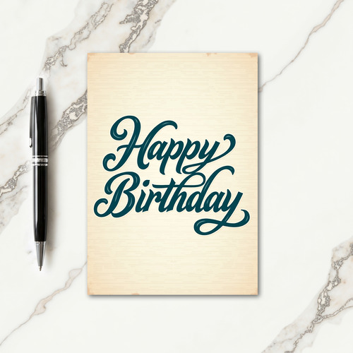 Elegant Parchment Birthday Card