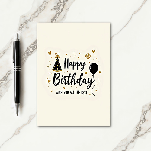 Elegant Party Cone Birthday Card