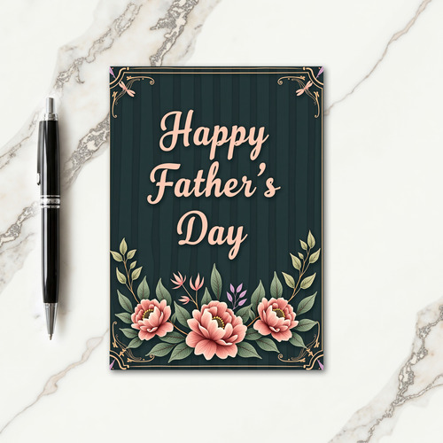 Elegant Peach Fathers Day Card