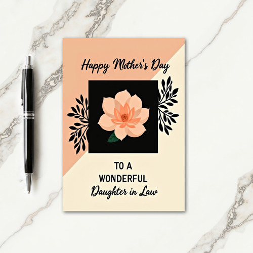 Elegant Peach Mothers Day Card