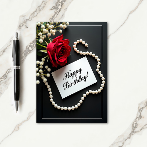 Elegant Pearl Birthday Card