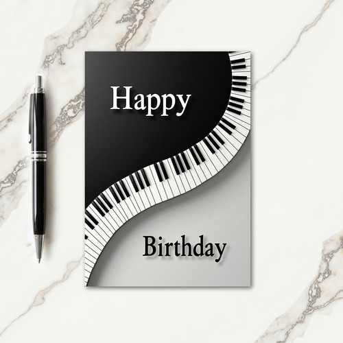 Elegant Piano Birthday Card