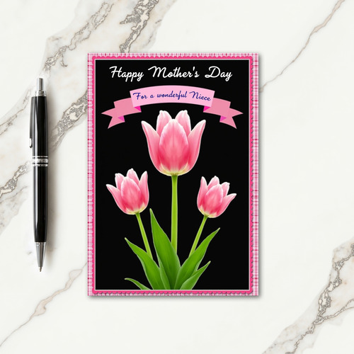 Elegant Pink Blossom Mothers Card