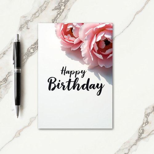 Elegant Pink Blossoms Birthday Card