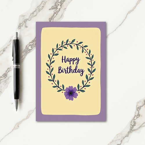Elegant Purple Birthday Card