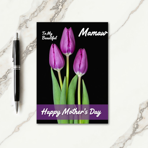 Elegant Purple Blossom Mother Card