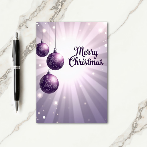 Elegant Purple Christmas Card thumbnail