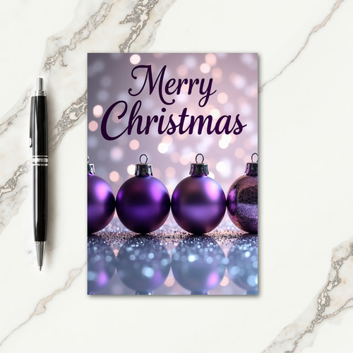 Elegant Purple Orbs Christmas Card