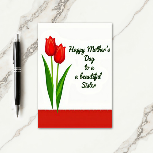 Elegant Red Blooms Mother Card