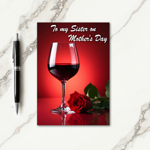 Elegant Red Mothers Day Card