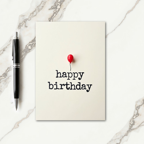 Elegant Red Ornament Birthday Card