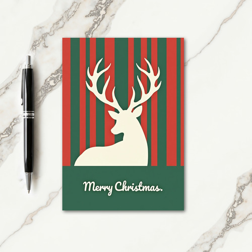 Elegant Reindeer Stripe Card