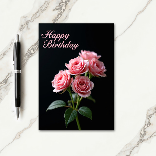 Elegant Rose Birthday Card