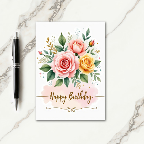 Elegant Rose Bouquet Card