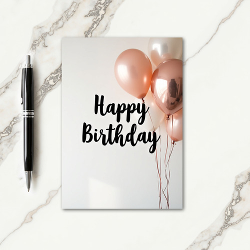 Elegant Rose Gold Birthday Card