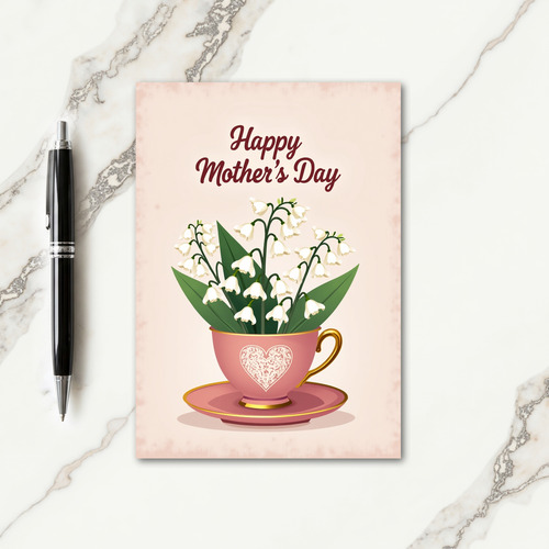 Elegant Rose Teacup Mother Card