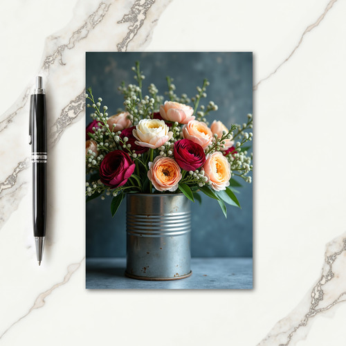 Elegant Ruffled Floral Birthday Card